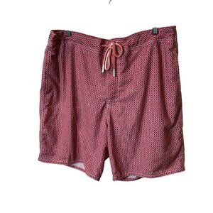 Johnnie-O Mens Red & Blue Patterned Swim Shorts XL